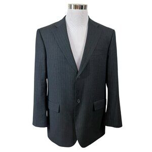 Studio Milano Super 120s Biella-Italy Pinstripe Blazer 2 Button 44R Wool Office